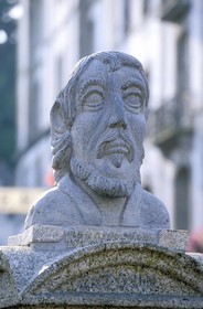 France, Finistère (29), pays bigouden, Pont-Aven, le buste de Gauguin