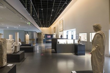 France, Gard, Nimes, Romanity museum (Musée de la Romanite) by architect Elizabeth de Portzamparc