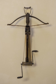 Italy, Liguria, Genoa, Castello d'Albertis Museo delle Culture del Mondo, castle of Enrico Alberto D'Albertis, Genoese explorer, navigator and travel writer (1846-1932), compound crossbow