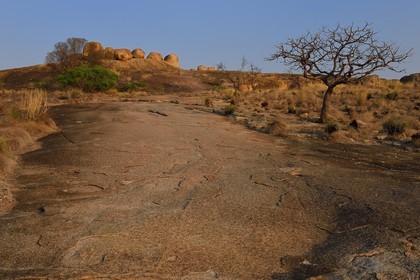 Zimbabwe, Matabeleland South Province, Matobo or Matopos Hills National Park, listed as World Heritage by UNESCO, rock formation on Malindidzimu hill (house of the goodwill spirits) at the summit of View of the World where Cecil Rhodes is buried