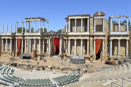 Espagne, Estrémadure, Merida, théatre romain construit par le gendre d’Auguste en 24 avant J.C., classé Patrimoine Mondial de l'UNESCO
