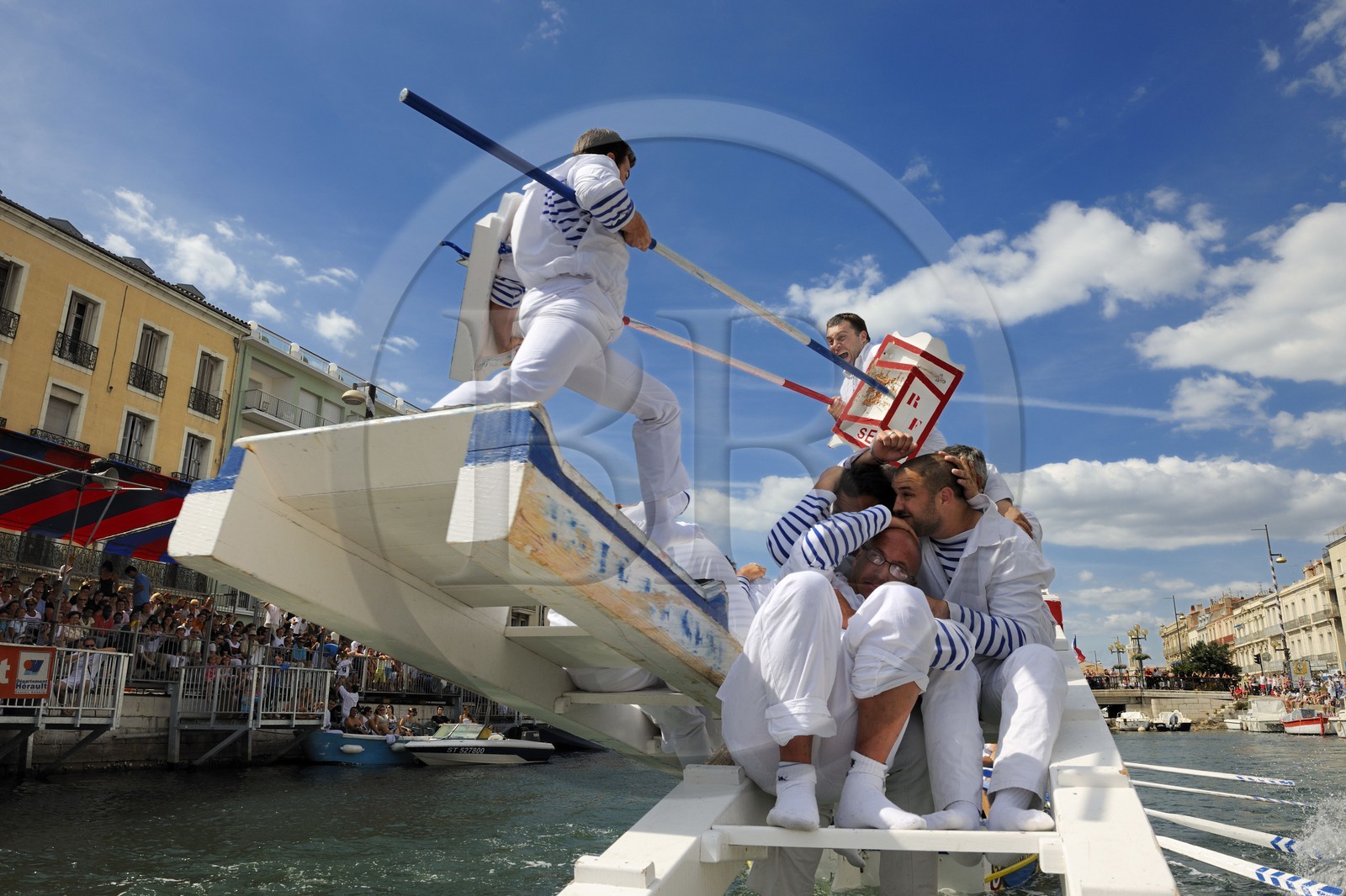 France, Hérault (34), Sète, canal Royal, fête de la Saint Louis, joutes sètoises France, Hérault (34), Sète, canal Royal, fête de la Saint Louis, joutes sètoises
