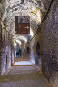 France, Gard, Nimes, the Arena, Roman amphitheater from the end of the 1st century, circular gallery