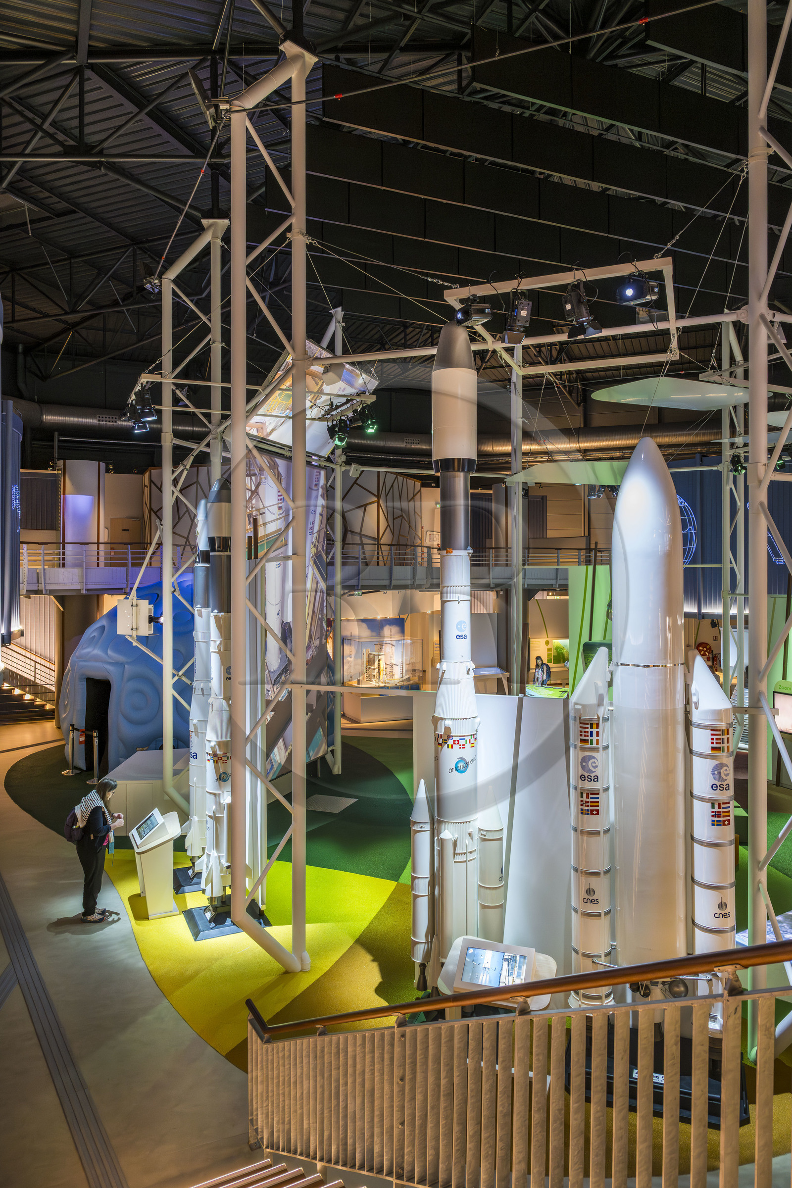 France, Guyane, Kourou, Centre Spatial Guyanais (CSG), Guyaspace Expérience (ancien Musée de l'Espace), maquettes de lanceurs (fusées)