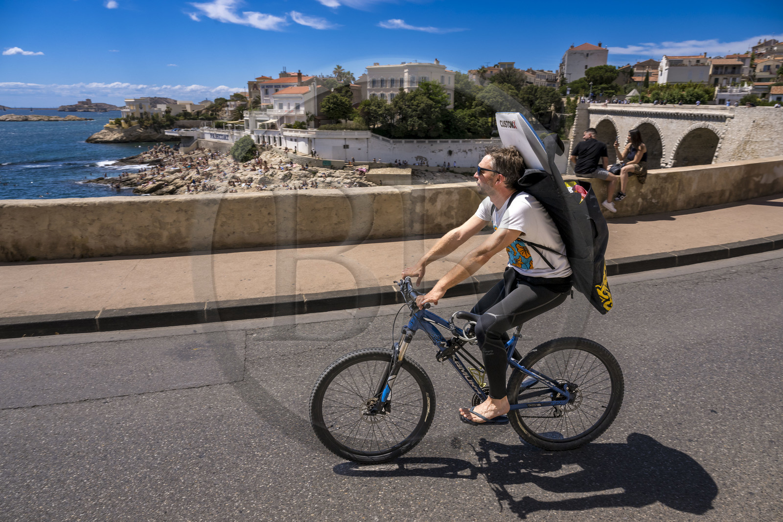 France, Bouches-du-Rhône (13), Marseille, quartier d'Endoume, la Corniche du Président John Fitzgerald Kennedy piétonne un dimanche par mois