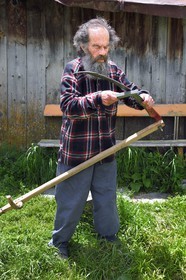 Georgia, Upper Svaneti (Zemo Svaneti), village of Ushguli, listed as World heritage by UNESCO, the poet and painter Sridon Nijardze