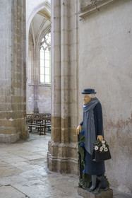France, Yonne, Auxerre, Saint Germain Abbey church, Marie Rouget, known as Marie-Noël, writer and poet born in Auxerre, by the sculptor François Brochet