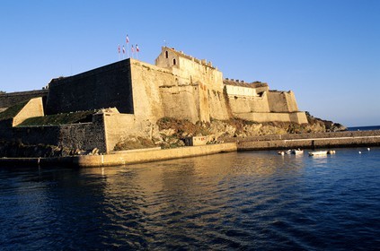France, Morbihan, Belle Ile, Le Palais (main town of the island), harbour and Vauban's Citadel