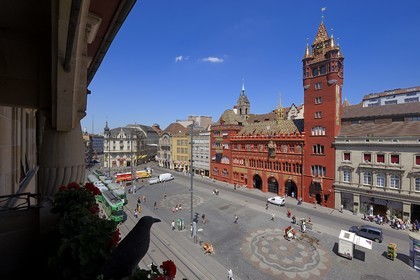 Switzerland, Basel, Marktplatz and City hall