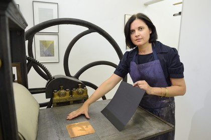 South Africa, Gauteng Province, Johannesburg, the 44 Stanley site was once a series of industrial 1930′s buildings and has been developed into a collection of speciality boutiques, foodie stops and design studios, Fiona Pole with the Press Fleury at The Atelier