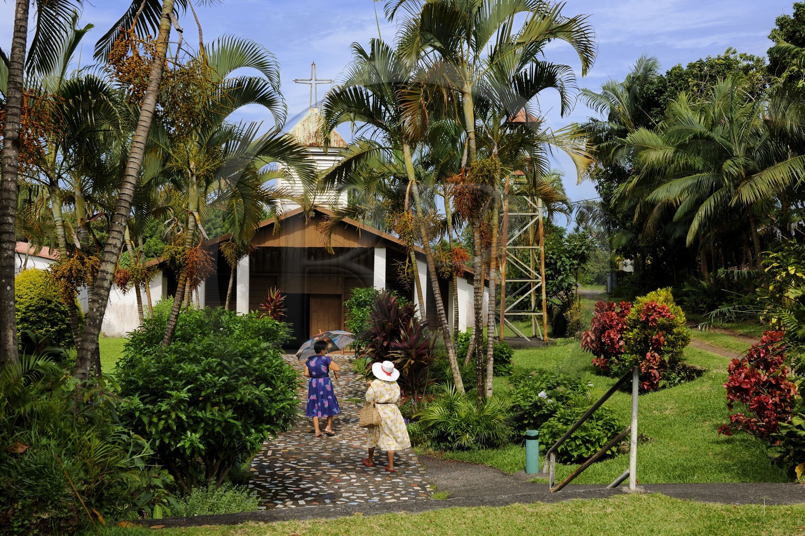 France, île de la Réunion, église catholique de Bois-Blanc au sud de Piton-Sainte-Rose
