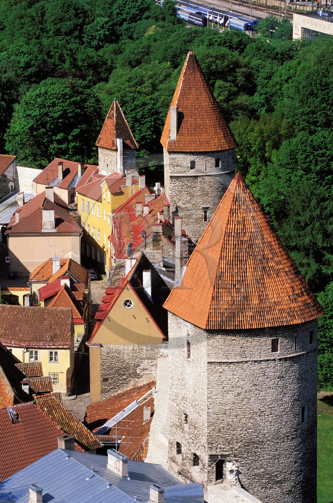 Estonie (Pays Baltes), région de Harju, Tallinn, capitale européenne de la culture 2011, les remparts de la vieille ville (ville basse)