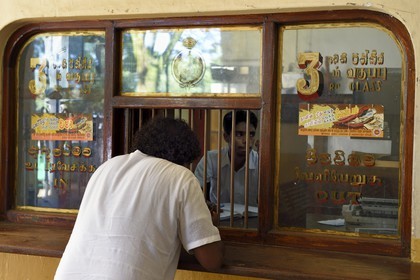 Sri Lanka, Uva Province, Badulla train station, the third class ticket office