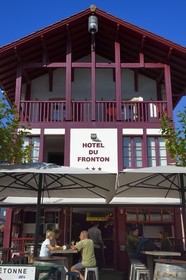 France, Pyrenees Atlantiques, Basque Country coast, Bidart, the Hotel du Fronton on the main square