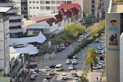 Namibia, Khomas region, Windhoek, Independence Avenue and its buildings from the German colonial era