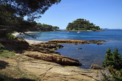 France, Var, Bormes les Mimosas, Cap de Bregancon, Brégancon Fort, official residence of the President of the french Republic