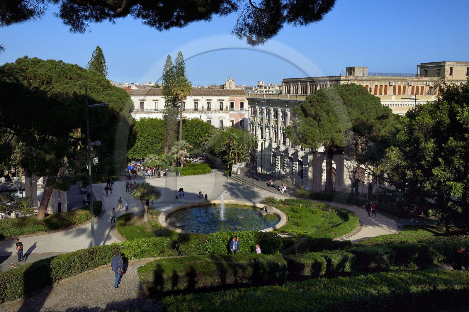 Italie, Sicile, Catane, ville baroque classée au Patrimoine Mondial de l'UNESCO, le jardin Bellini ou Villa Bellini inauguré en 1883