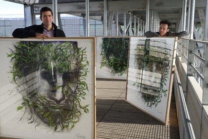 France, Val-d'Oise (95), Gonesse, the artist Fred Kleinberg workshop within the company Manutan