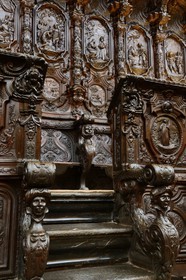 Spain, Andalusia, Cordoba, historical center listed as World Heritage by UNESCO, Mezquita, the cathedral part appears to be embedded in the center of the former mosque, the stalles in the choir