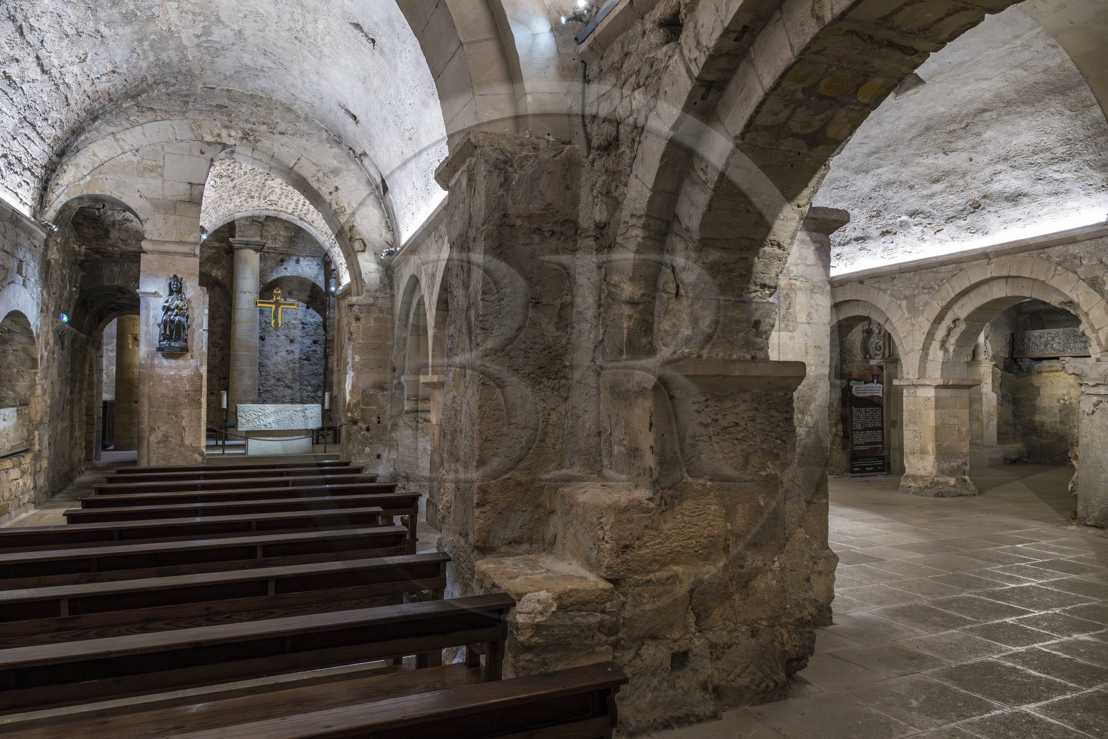 France, Bouches-du-Rhône (13), Marseille, Le Vieux Port, Abbaye Saint Victor, la crypte