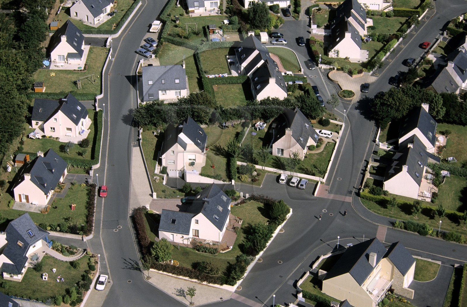 France, Finistère (29), Brest, quartier pavillonnaire de Guipavas (vue aérienne)
