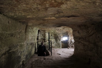 France, Bas Rhin, Lembach, Fleckenstein Castle, trogloditic room
