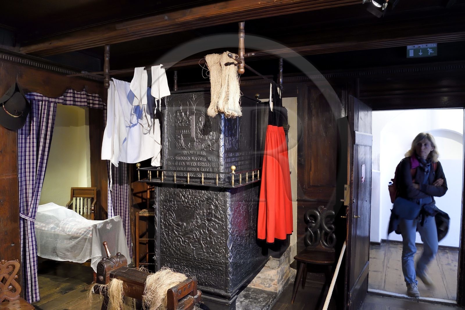 France, Bas Rhin, Strasbourg, old town listed as World Heritage by UNESCO, Alsatian museum (museum of popular arts and traditions), farmhouse Stub (communal living room)