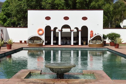 Zimbabwe, Matabeleland North Province, Victoria Falls, Victoria Falls Hotel, the swimming pool