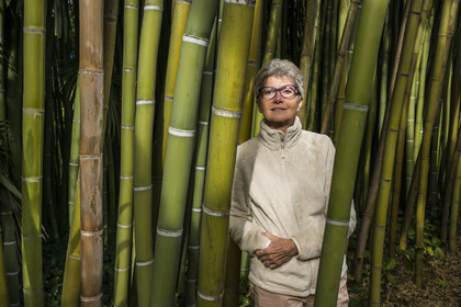 France, Gard, Generargues towards Anduze, Bambouseraie en Cévennes (Bamboo garden), President and Director Muriel Nègre