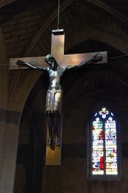France, Cantal, Saint Flour, Saint Pierre (St Peter) cathedral, the black Christ in painted walnut wood dated between the 11th and 13th century