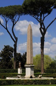Italy, Lazio, Rome, historical center listed as World Heritage by UNESCO, the Villa Medici on the Pincian Hill houses the French Academy in Rome since 1803, the obelisk in the garden