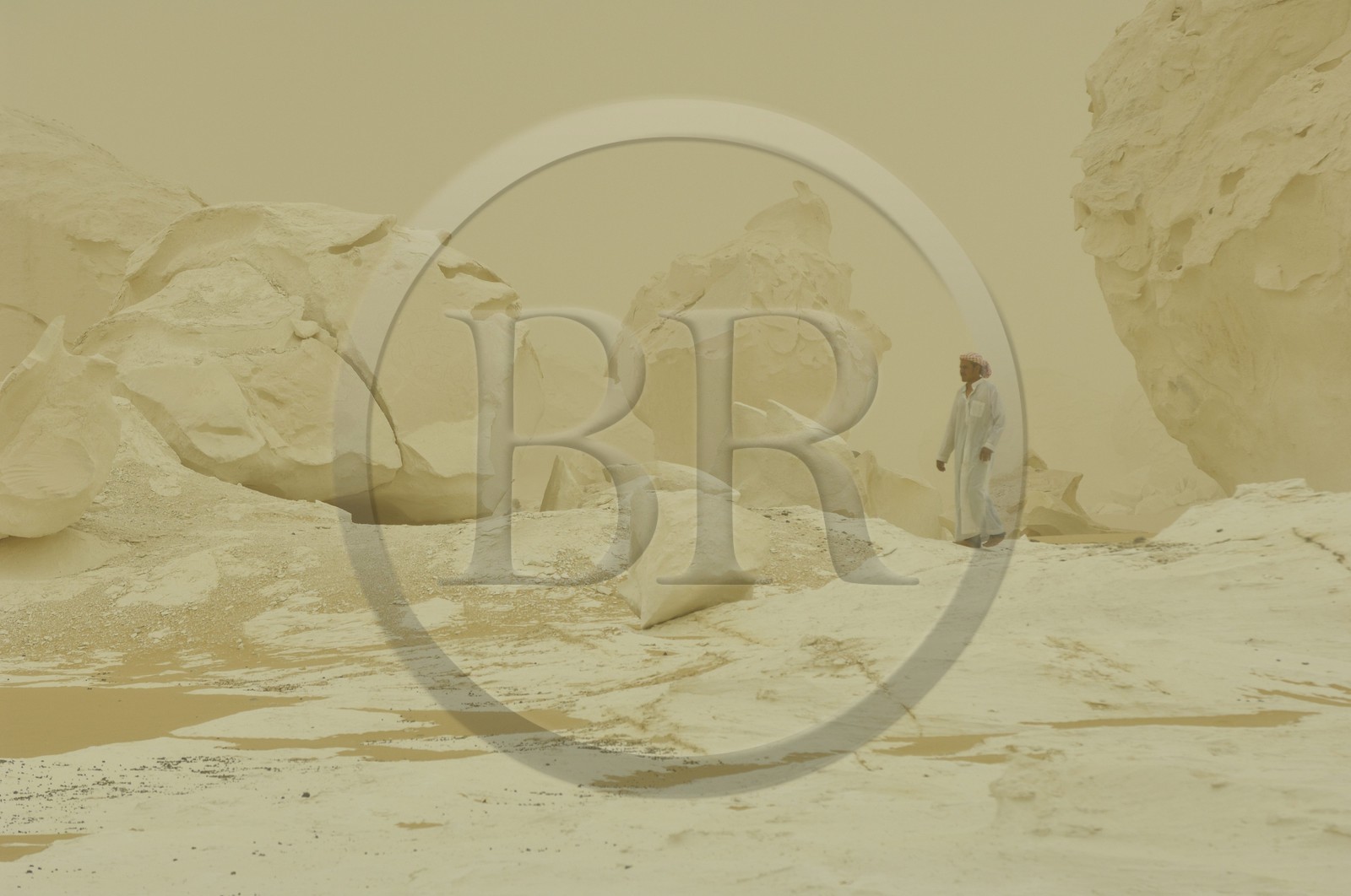 Egypte, désert libyque, tempêtre de sable dans le Désert Blanc au nord de Farafra