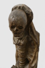 France, Finistere, Morlaix museum, wooden sculpture of the seventeenth century representing the Ankou (personification of death in Breton mythology)