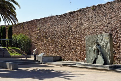 France, Var, Frejus, place Clemenceau, monument in tribute to the Father Sieyes, author of the founding text of the French Revolution