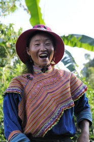 Vietnam, Lao Cai province, Bac Ha district, farmer from the Flower Hmong minority group