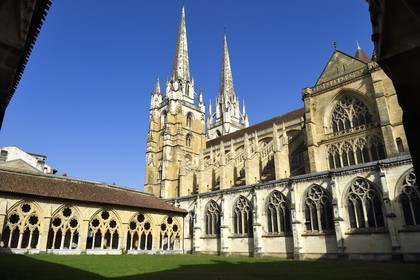 France, Pyrenees Atlantiques, Basque Country, Bayonne, cloister of St Marie Cathedral in Flamboyant Gothic style of the 14th century