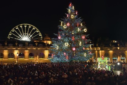 France, Meurthe-et-Moselle (54), Nancy, place Stanislas, le défilé de la Saint-Nicolas, char de la commune de Seichamps avec 1 000 Pattes