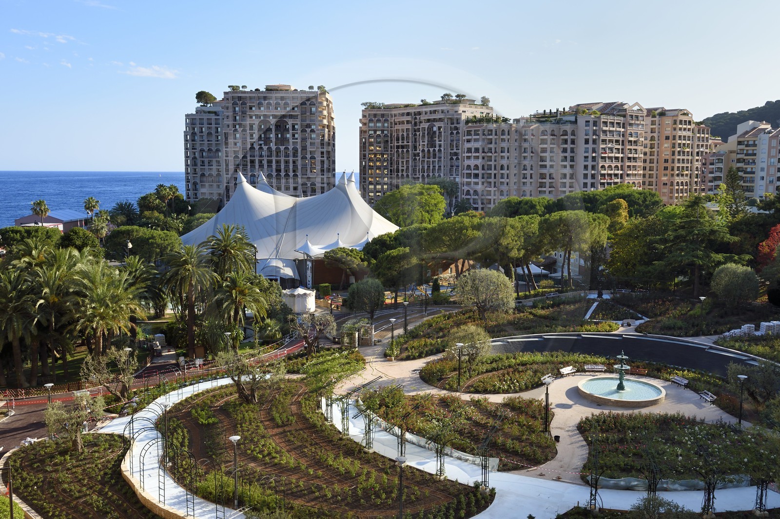 Principauté de Monaco, Fontvieille, la roseraie Princesse Grace Principauté de Monaco, Fontvieille, la roseraie Princesse Grace