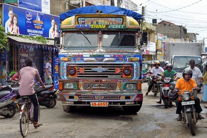 Sri Lanka, Eastern Province, Trincomalee, truck in the main street