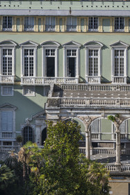 Italie, Ligurie, Gênes, le Palazzo di Baldassarre Lomellini qui est un des palais des Rolli classés Patrimoine Mondial de l'UNESCO dans la Strada Nuova aujourd’hui via Garibaldi
