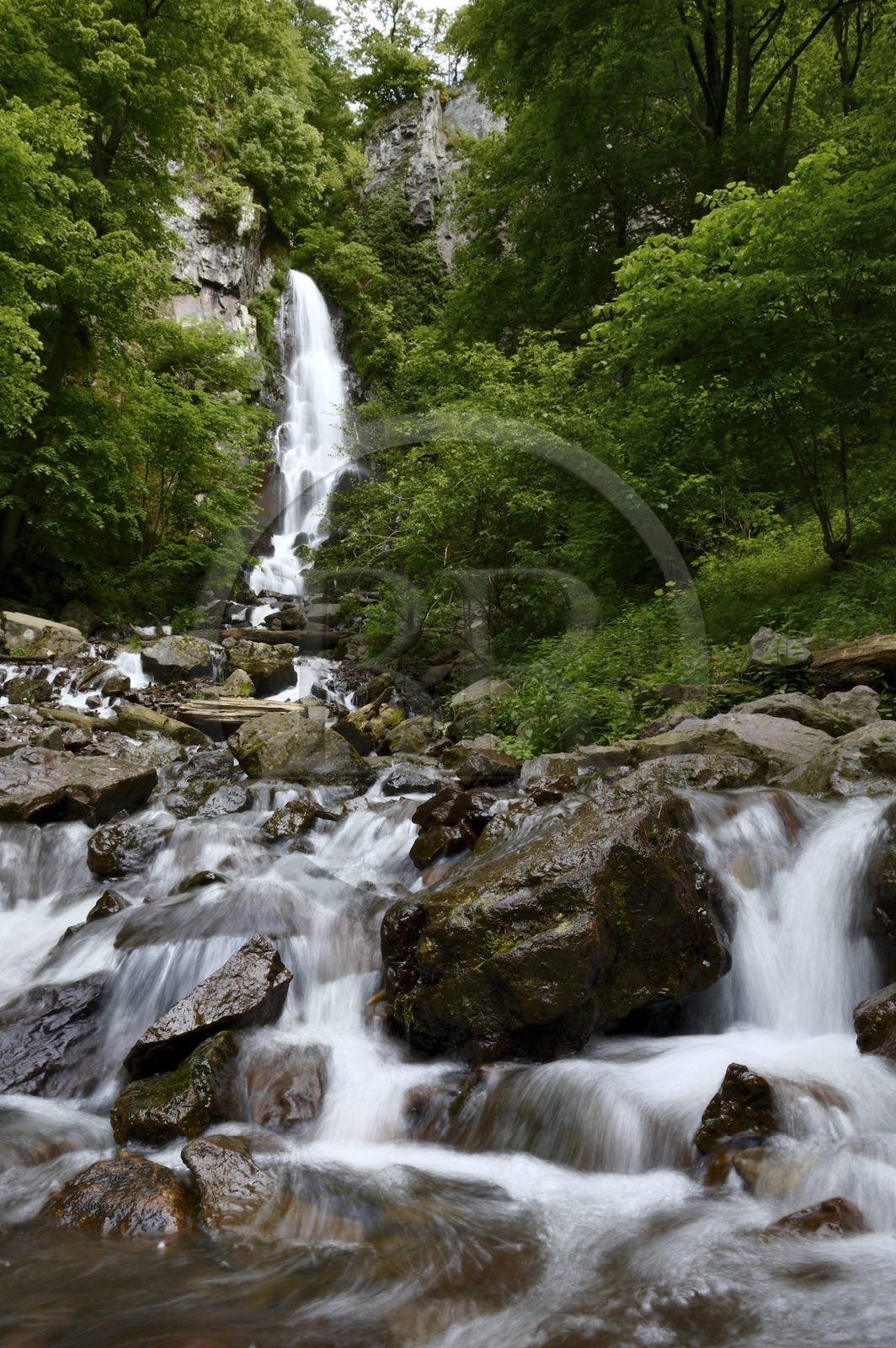 France, Bas-Rhin (67), entre Wangenbourg-Engenthal et Oberhaslach, la cascade du Nideck dans le massif des Vosges