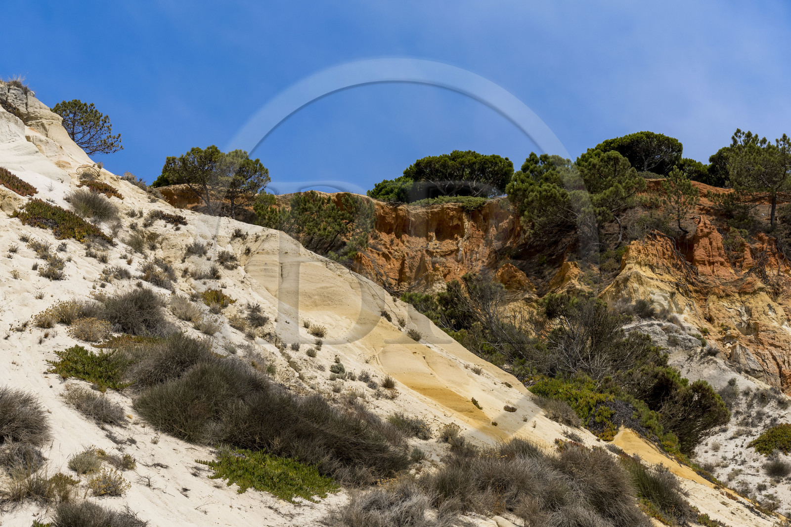 Portugal, Algarve, Olhos de Agua, les falaises rouges de Praia da Falésia