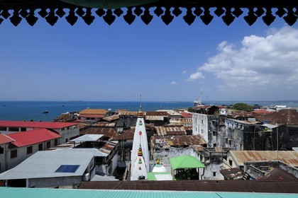 Tanzania, Zanzibar Archipelago, Unguja island (Zanzibar), Stone Town, listed as World Heritage by UNESCO, the old city and a hindu temple
