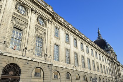 France, Rhone, Lyon, historical site listed as World Heritage by UNESCO, the hospital of Hotel Dieu, Soufflot facade facing the Rhone river