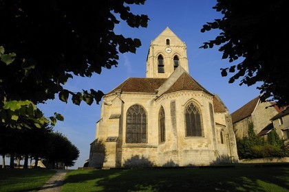 France, Val-d'Oise (95), parc naturel régional du Vexin français, Auvers-sur-Oise, église peinte par Van Gogh