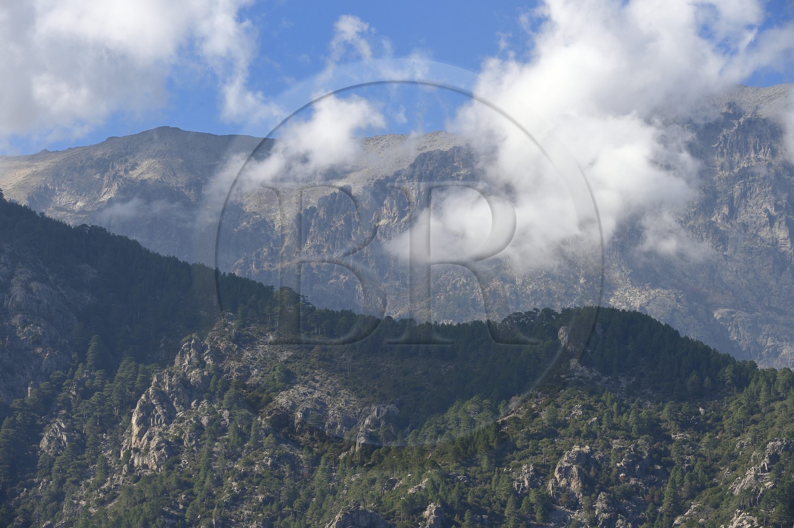 France, Haute Corse, Vivario, the peaks west of the town