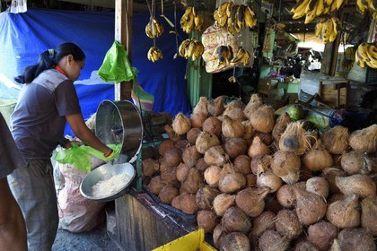 Philippines, Calamian Islands dans le nord de Palawan, Busuanga Island, ville de Coron, marché couvert