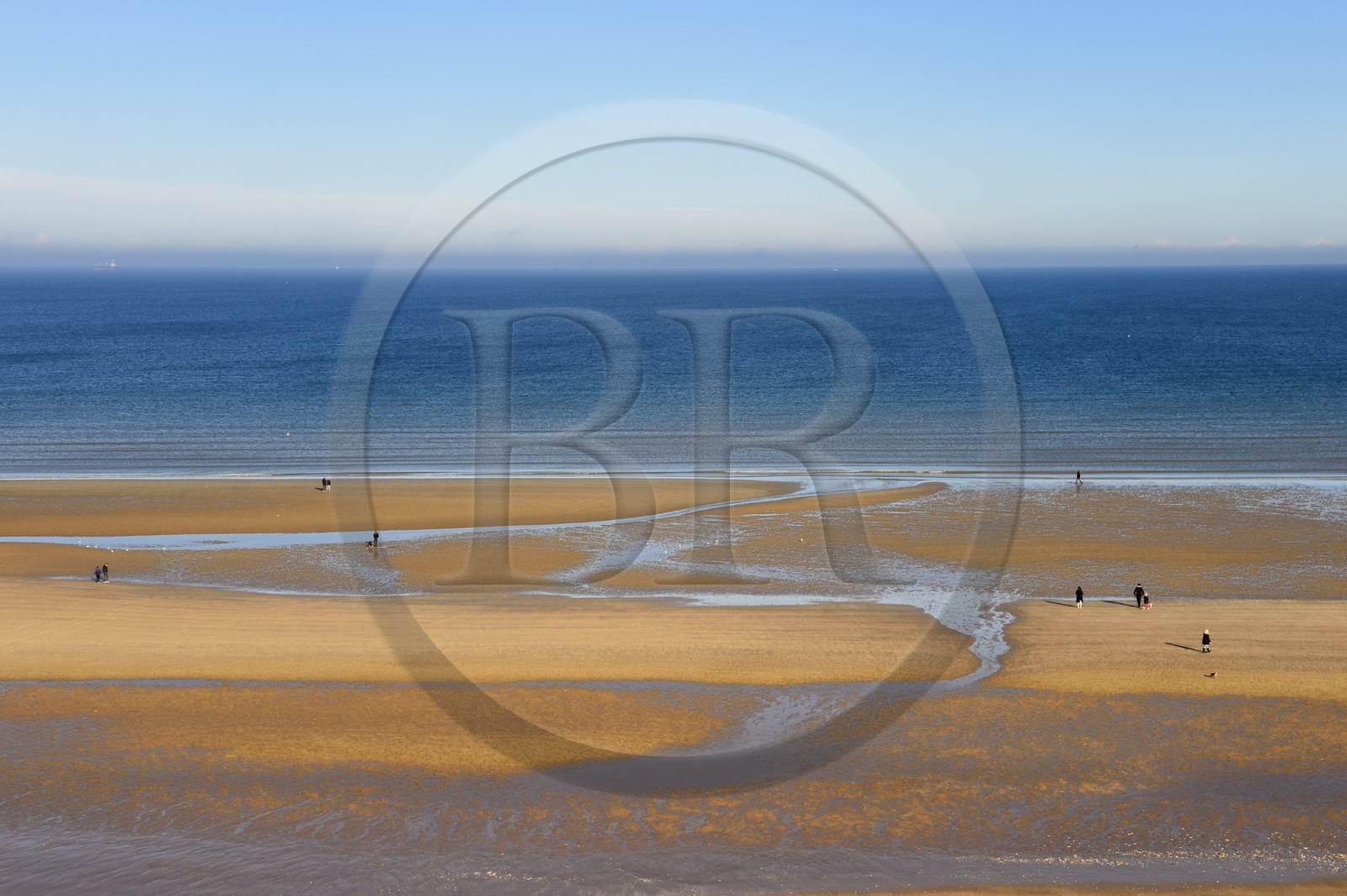 France, Calvados (14), Pays d'Auge, la côte Fleurie, Cabourg, la plage de la station balnéaire