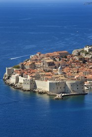 Croatia, Dalmatia, Dalmatian coast, Dubrovnik, Historic Centre listed as World Heritage by UNESCO, general view from the coastal road