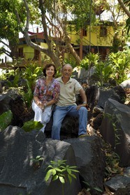 Nicaragua, Lac Nicaragua, Las Isletas de Granada, isla Zopango, Roseline et Mauro Bersani propriétaires de l'ile et de NicarAgua Dulce